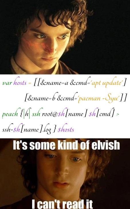 It's some kind of elvish... I can't read it.