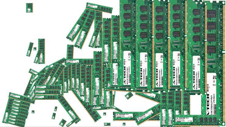 A visualized map of Europe drawn from computer memory cards